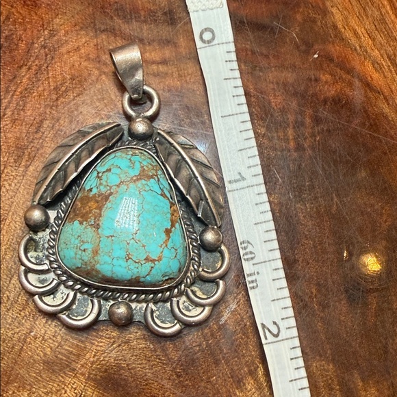 Royston Turquoise and Sterling Silver Pendant Necklace - Picture 4 of 4